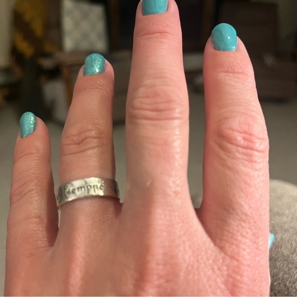 Sterling silver poesy ring with Italian love verse